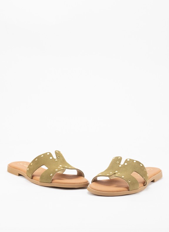 Sandalia Skin Plate für Damen Farbe Kaki