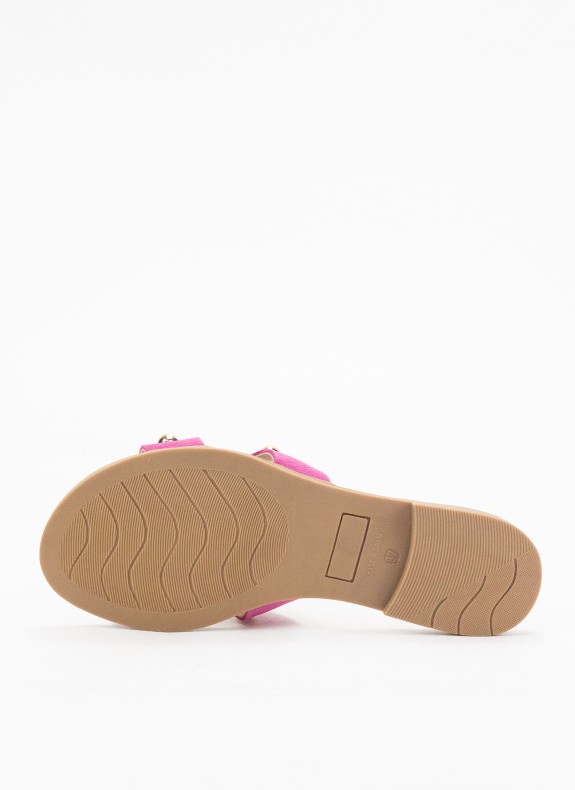 Sandalia Skin Plana per le donne in colore Fucsia