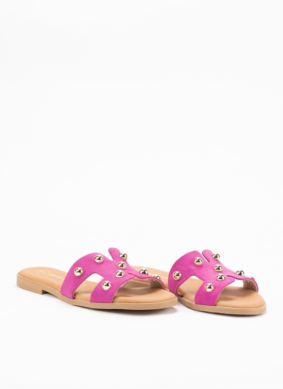 Sandalia Skin Plana per le donne in colore Fucsia