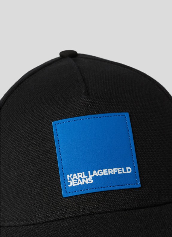 Gorra Karl Lagerfeld KLJ box logo cap negro