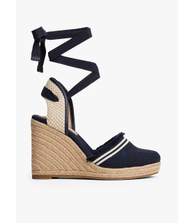 Alpargatas Tommy Hilfiger Fringe Canvas High Wedge marine