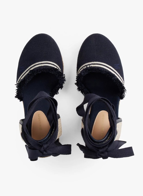 Alpargatas Tommy Hilfiger Fringe Canvas High Wedge marinho