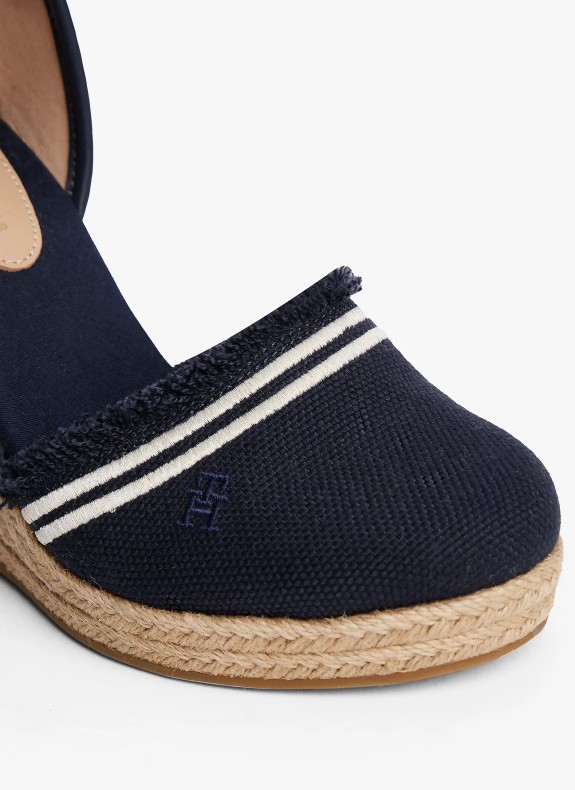Alpargatas Tommy Hilfiger Fringe Canvas High Wedge marino