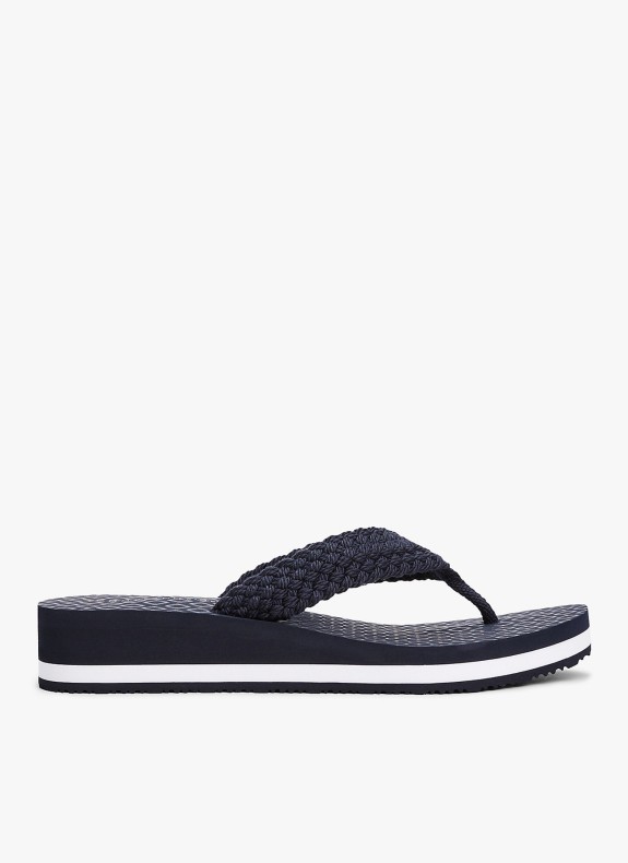 Chancla Tommy Hilfiger TH Crochet Mid Beach Sandal marinho