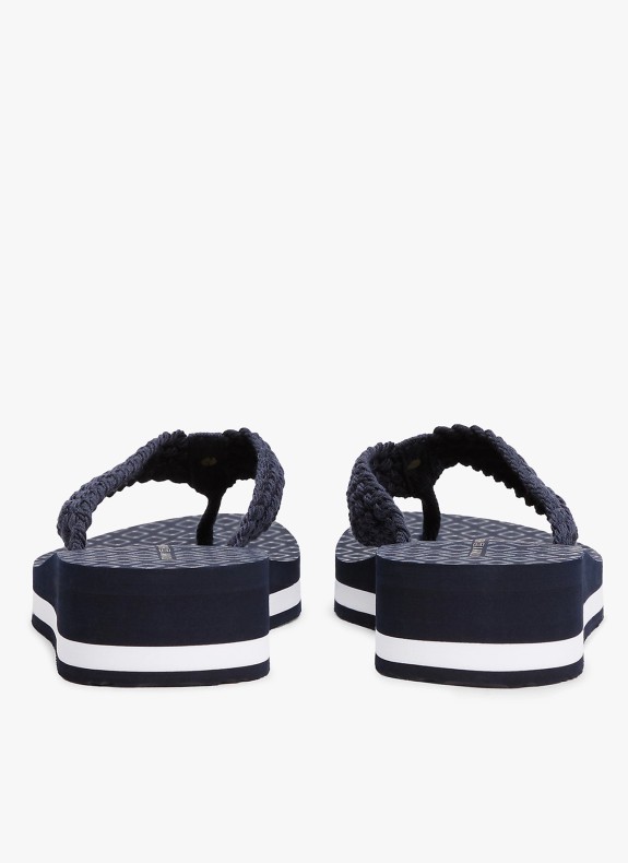 Sandale de plage mi-hauteur en crochet TH Tommy Hilfiger marine