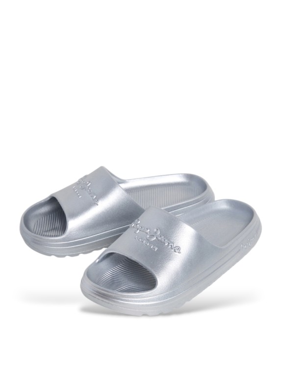 Tongs Pepe Jeans Beach Slidement argent