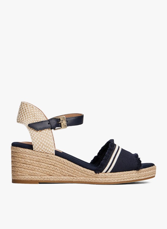 Espadrille Tommy Hilfiger Fringe Canvas Medium Wedge marine