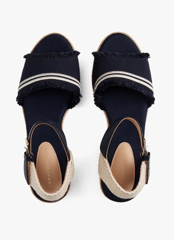 Espadrille Tommy Hilfiger Fringe Canvas Medium Wedge marine