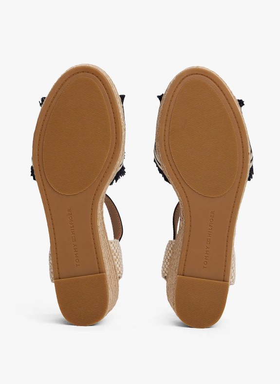 Alpargata Tommy Hilfiger Fringe Canvas Medium Wedge marino