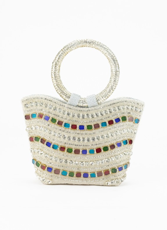 Bolso de festa para mulher em cor prata