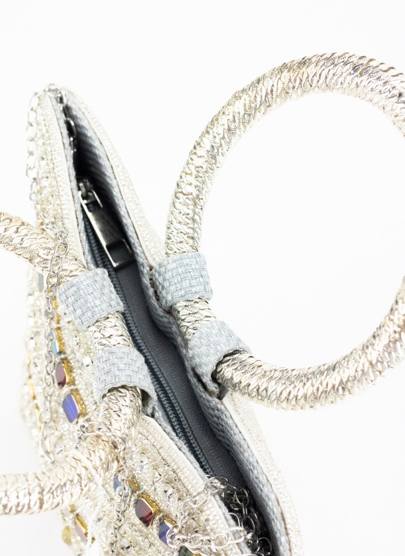 Bolso de festa para mulher em cor prata