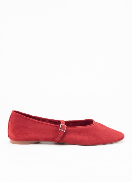 Ballerines en Tissu pour Femme en Couleur Rouge