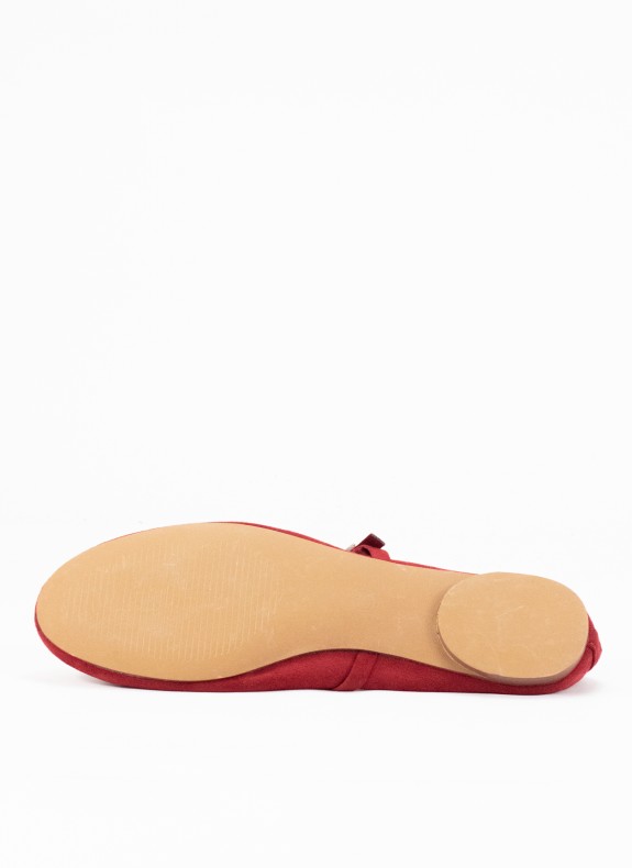 Ballerines en Tissu pour Femme en Couleur Rouge