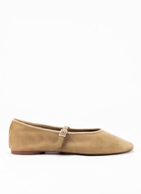 Ballerines en Tissu pour Femme en Couleur Camel