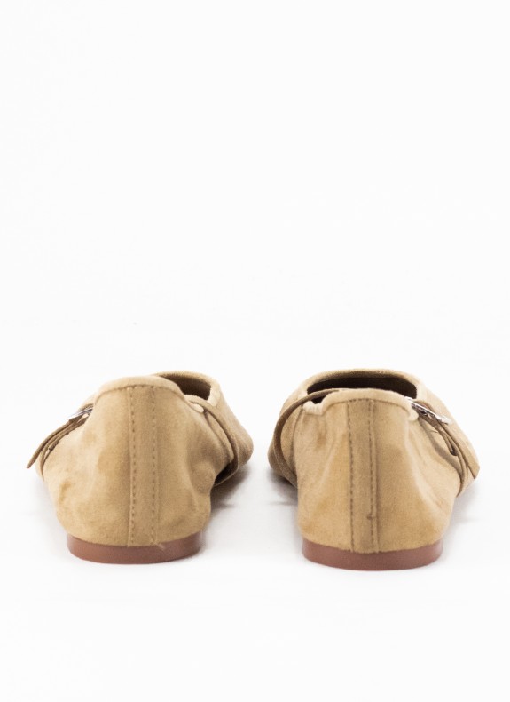 Ballerines en Tissu pour Femme en Couleur Camel
