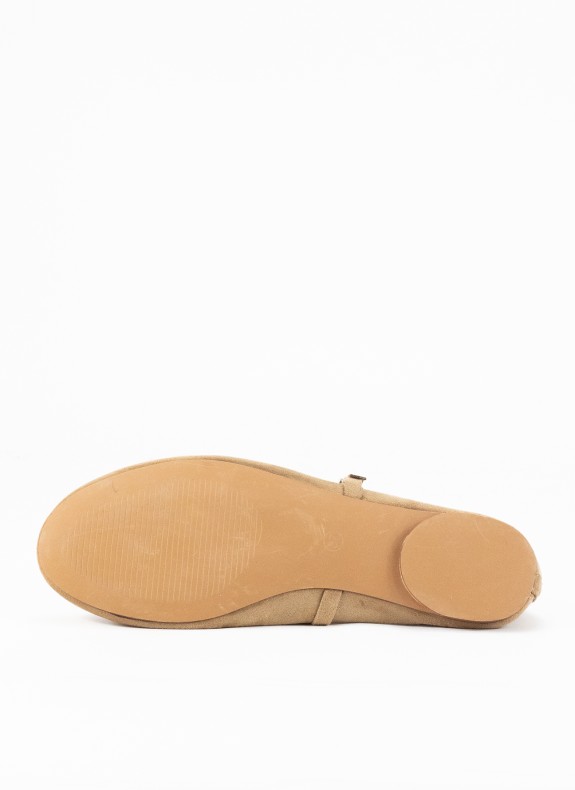 Ballerines en Tissu pour Femme en Couleur Camel