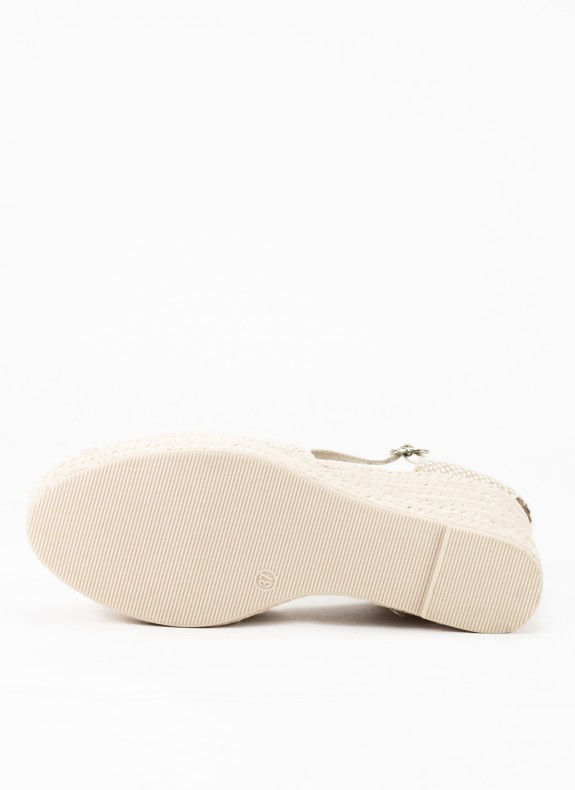 Alpargata con Cuña Alta para Mujer en Color Beige