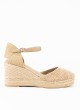 Espadrille à Talon Compensé pour Femme en Couleur Camel