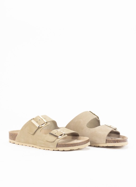 Sandale en Cuir pour Femme de Couleur Taupe