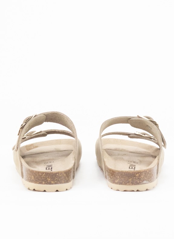 Sandalia de Piel para Mujer en Color Taupe