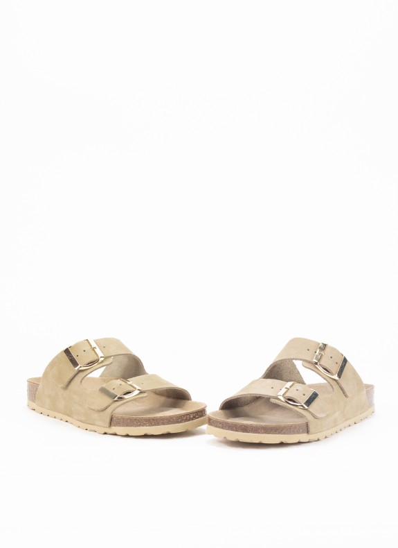 Sandale en Cuir pour Femme de Couleur Taupe