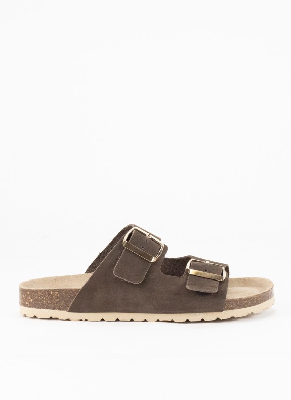 Sandale en Cuir pour Femme en Couleur Marron