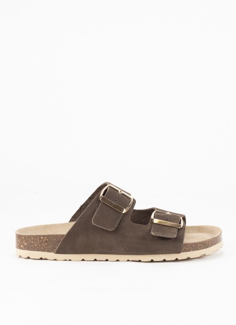 Sandali della pelle per le donne in colore marrone