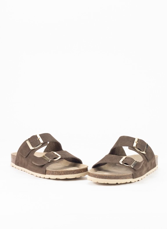 Sandale en Cuir pour Femme en Couleur Marron