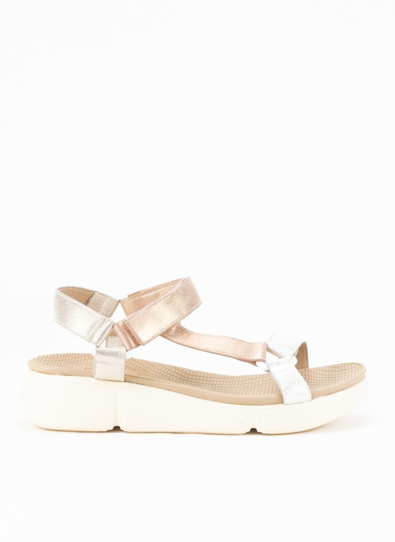 Sandal mit Keil für Damen in Platinum Farbe