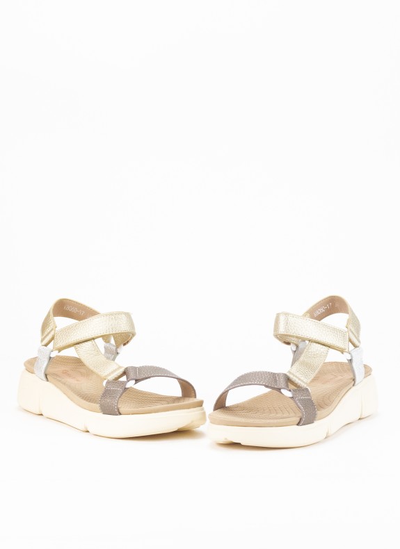 Sandal mit Keil für Damen in Gold Farbe