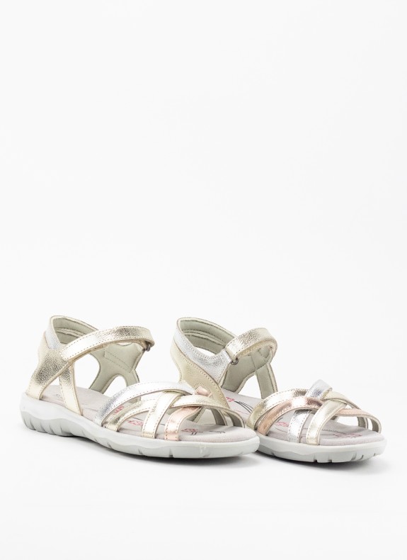 Sandale de Sport en Cuir pour Femme en Couleur Or