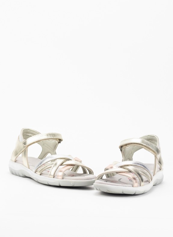 Sandale de Sport en Cuir pour Femme en Couleur Or