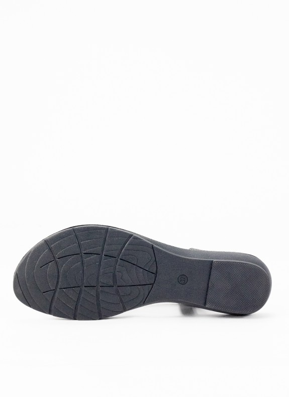 Sandale à Talon Compensé pour Femme en Couleur Noire