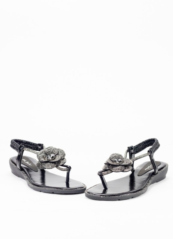 Sandalia con Cuña para Mujer en Color Negro