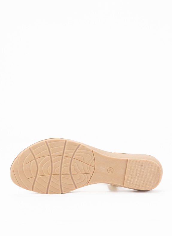 Sandale à Talon Compensé pour Femme en Couleur Or