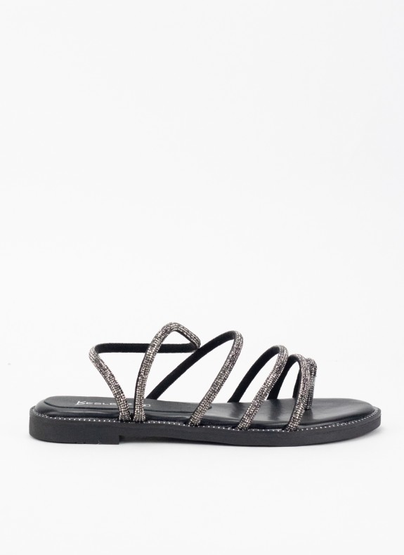 Sandalia Plana para Mulher em Cor Preto