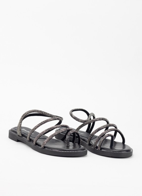 Sandalia Plana para Mulher em Cor Preto