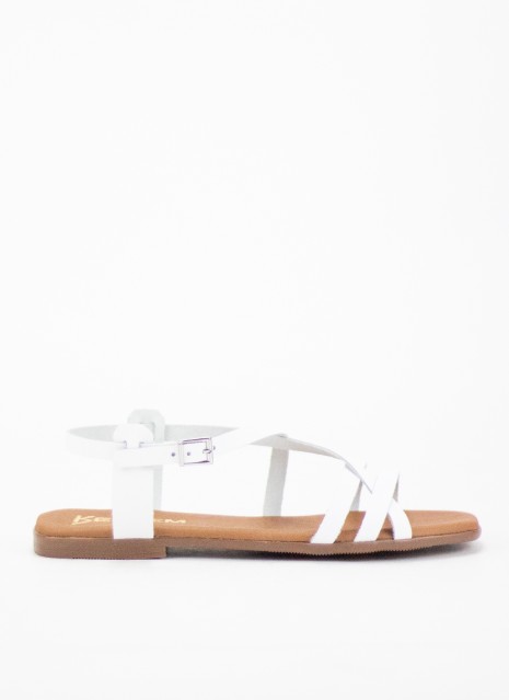 Sandale en Cuir pour Femme de Couleur Blanche