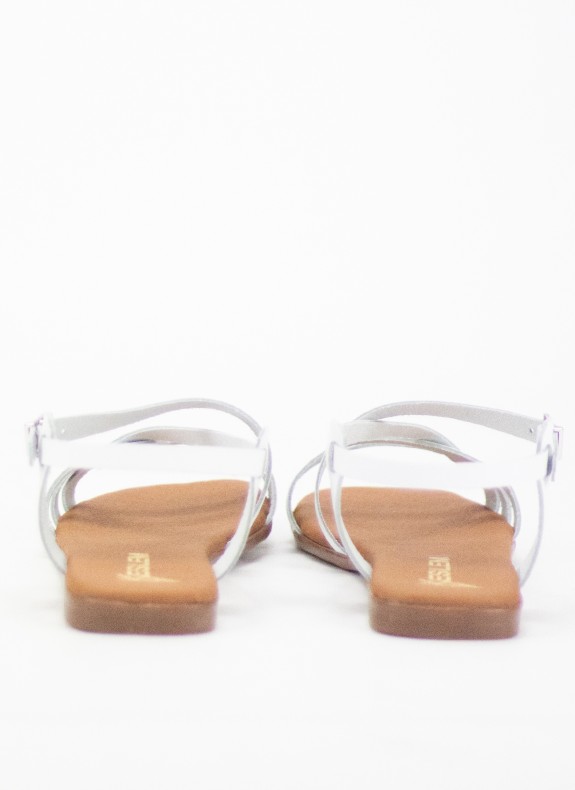 Sandale en Cuir pour Femme de Couleur Blanche