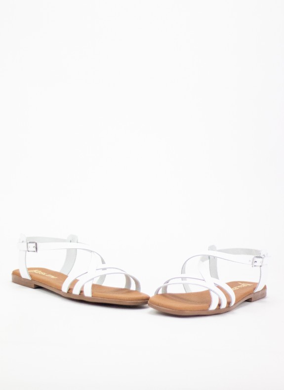 Weiße Haut Sandalen für Damen