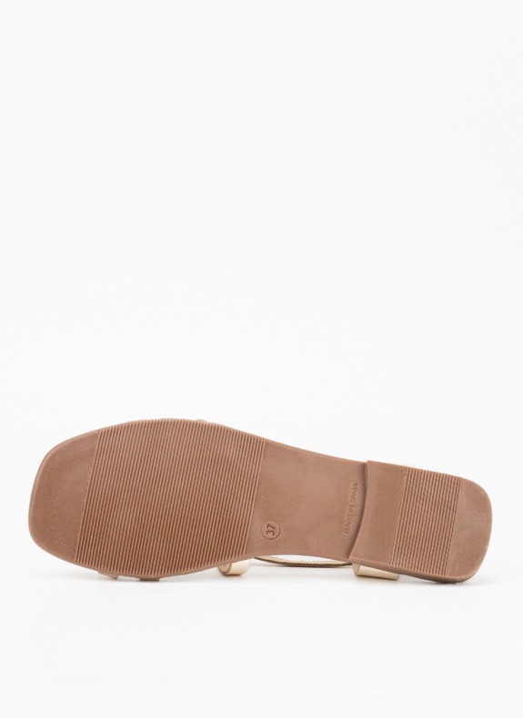 Sandale en Cuir pour Femme en Couleur Or