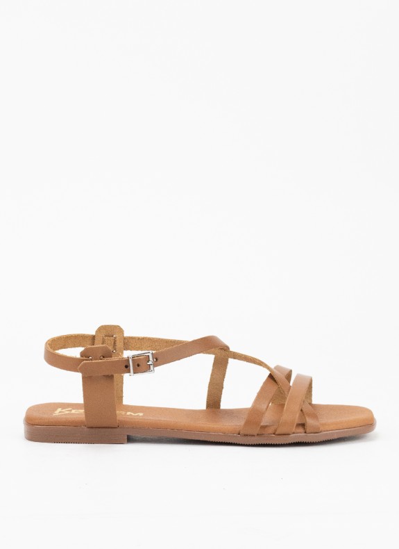 Sandale en Cuir pour Femme en Couleur Cuir