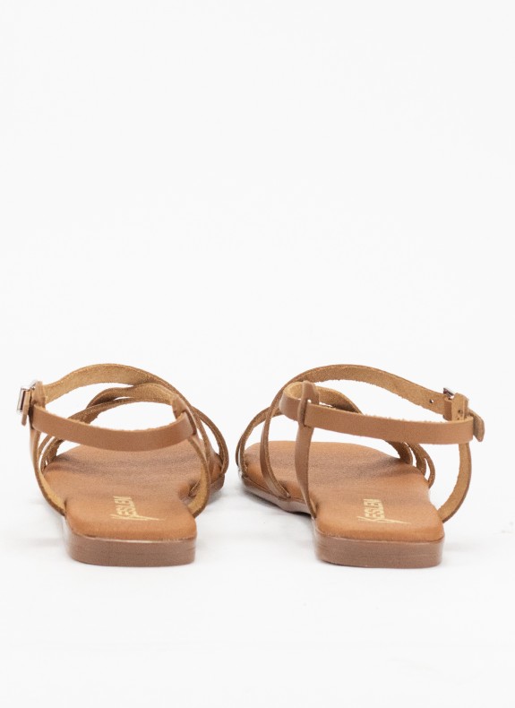 Sandale en Cuir pour Femme en Couleur Cuir