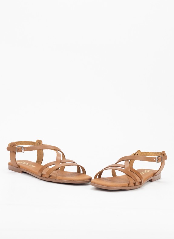 Haut Sandalen für Damen in Leder Farbe