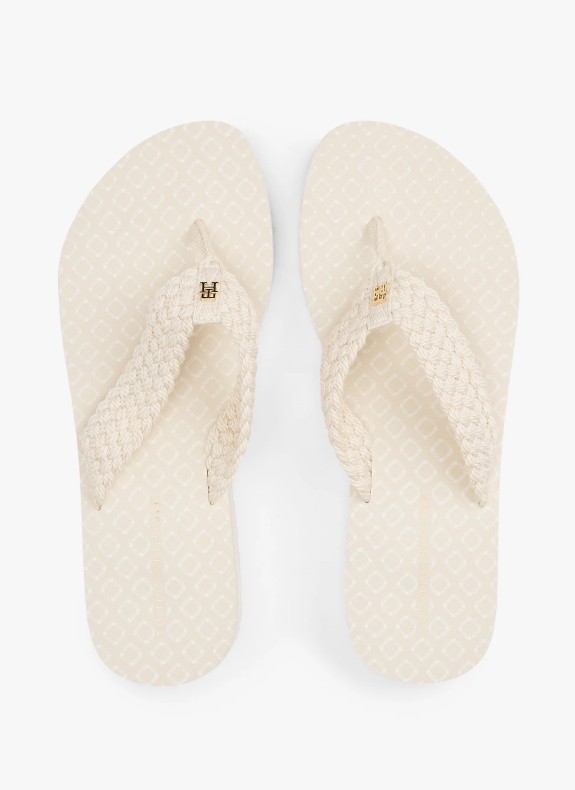 Tongs Tommy Hilfiger TH Crochet Mid Beach Sandal beige