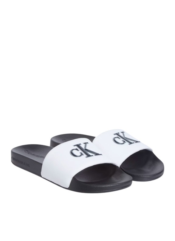 Chancla Calvin Klien Slide Jelly Mono Pu branco