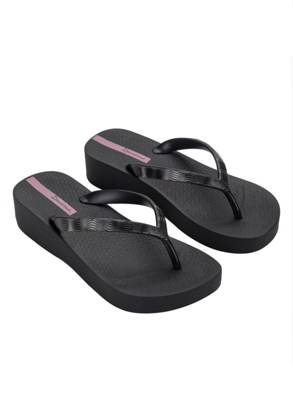 Chancla Ipanema Mesh X Plat Fem preto