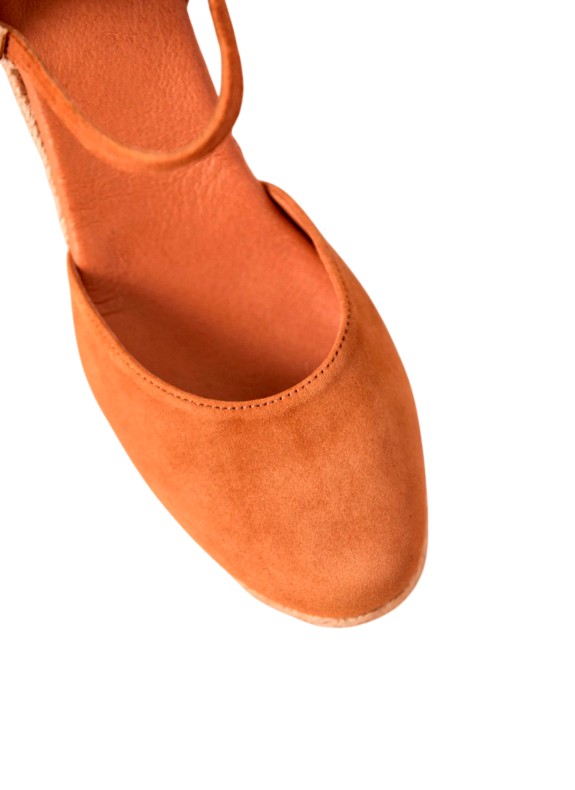 Alpargata mit Yute Keil für Damen in Leder Farbe