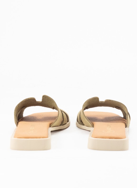 Sandalia pelle Plana per le donne colore pelle