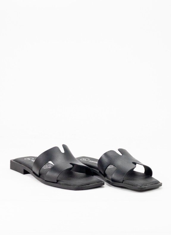 Sandalia Skin Plana per le donne in colore nero